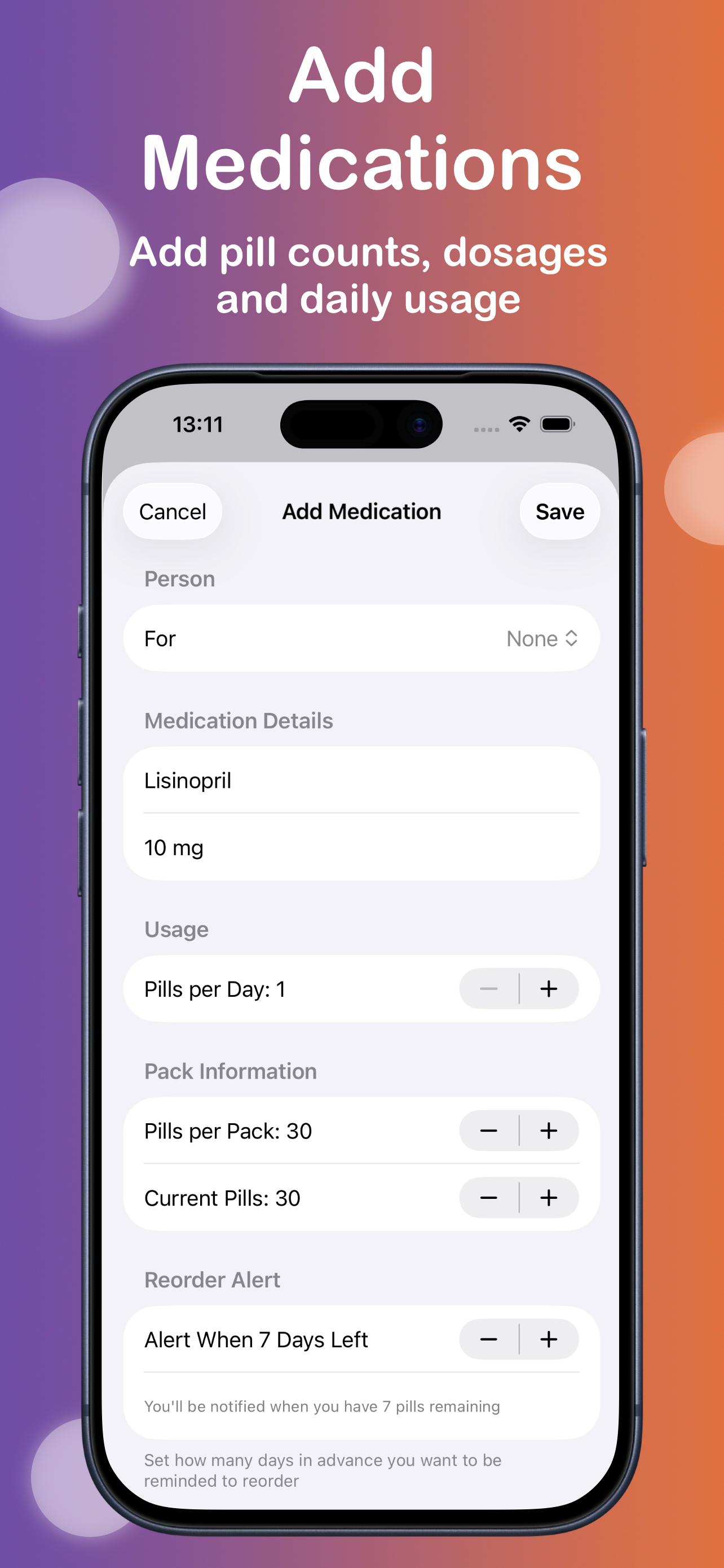 MyMeds: Pill Refill Tracker screenshot 2