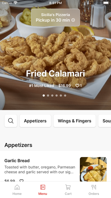 Sicilia's Pizzeria iPhone screenshot 2 - Food & Drink app
