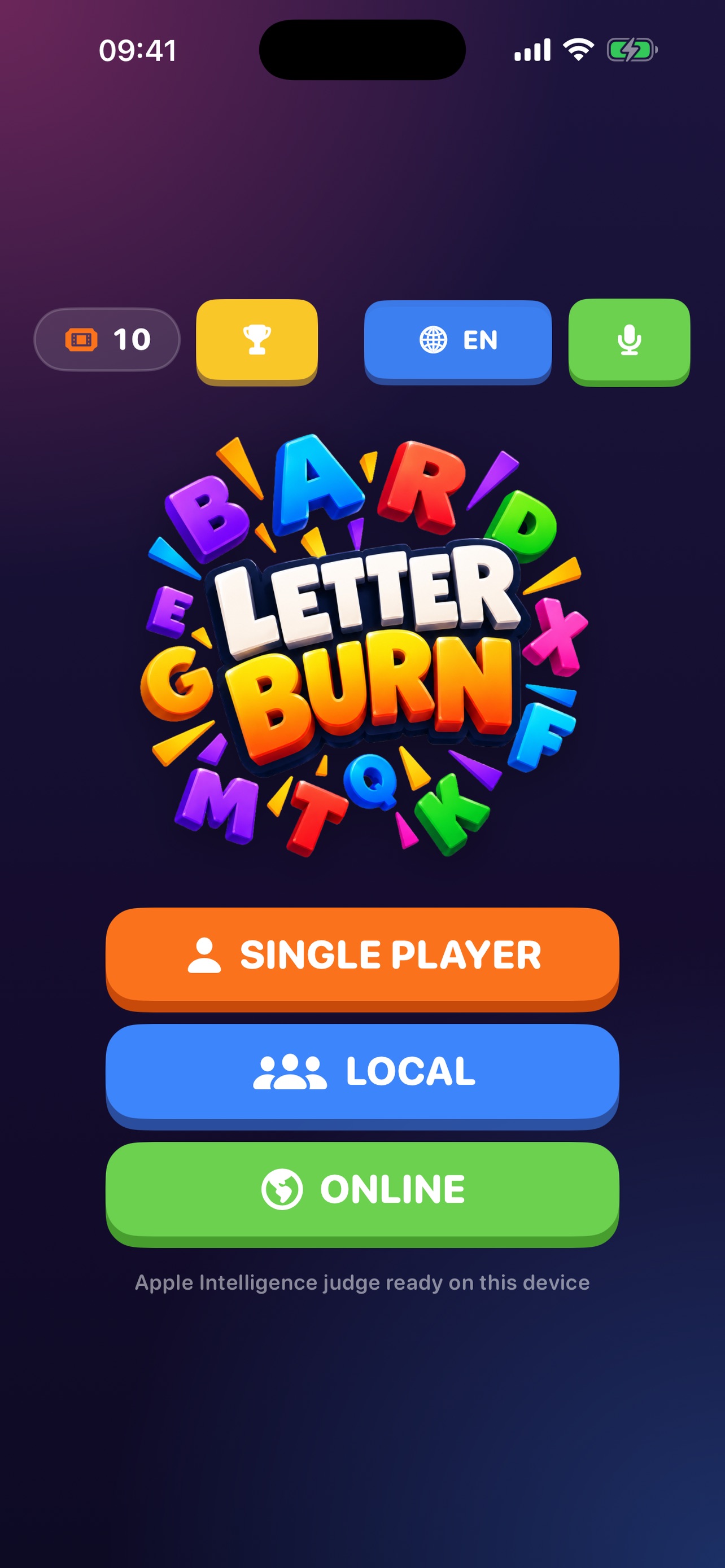 Screenshot 1 of Letter Burn: party word game