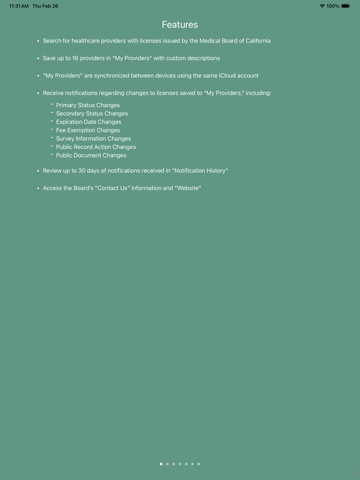 Medical Board of California iPad screenshot