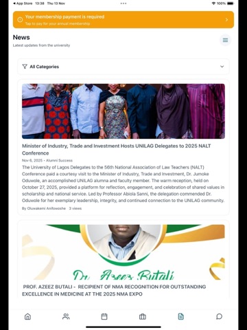 UNILAG Alumni iPad screenshot