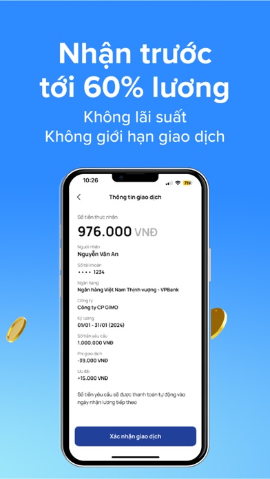 GIMO - Nhận lương sớm 24/7 Screenshot