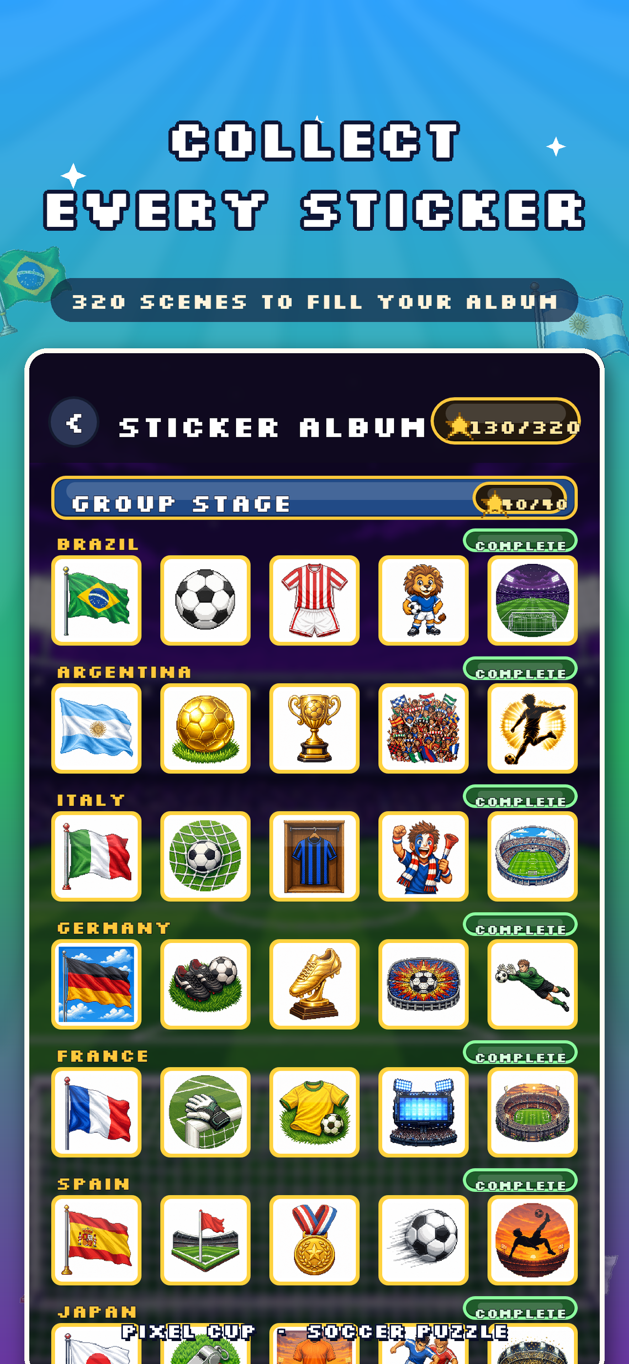 Pixel Cup: Soccer Puzzle screenshot 3