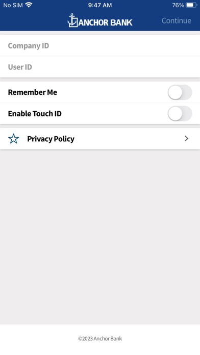 Anchor Bank Business Screenshot