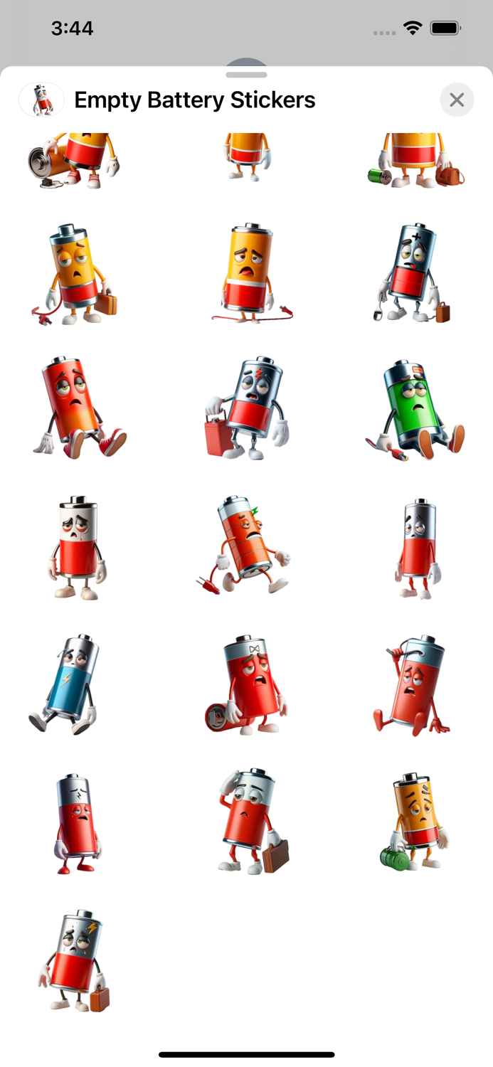 Empty Battery Stickers