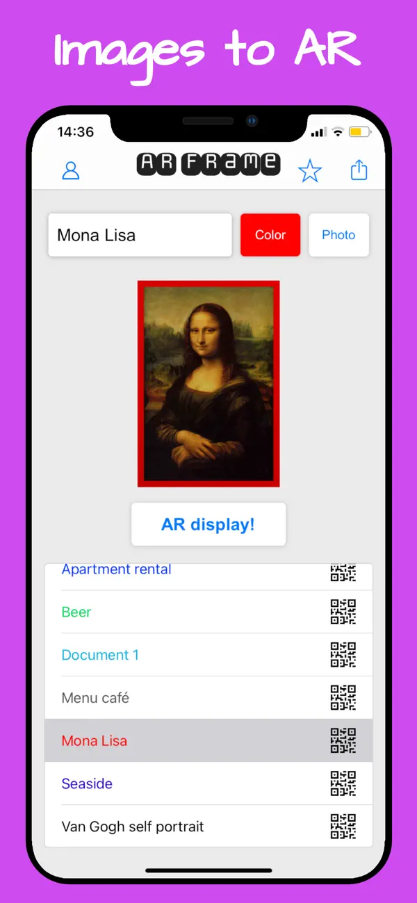 Screenshot #1 pour AR Frame - 3D photo to AR
