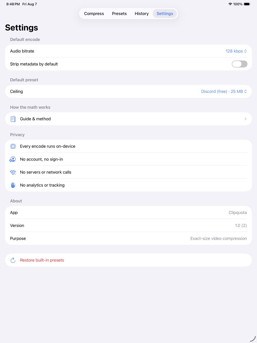 Clipquota: Exact Video Size iPad screenshot 3 of 3