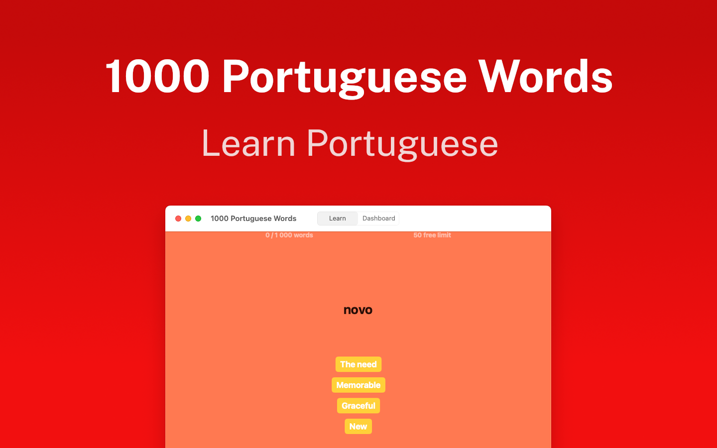 1000 Portuguese Words To Learn screenshot 4