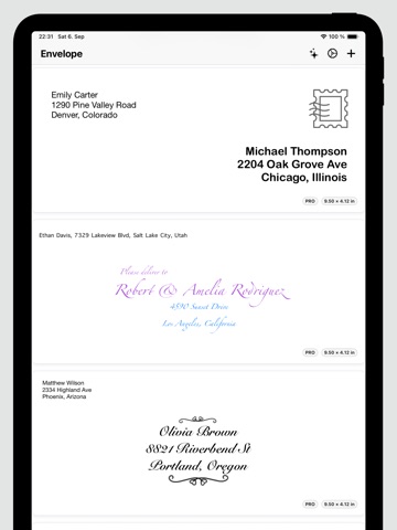 Envelope Printer Address Label iPad screenshot