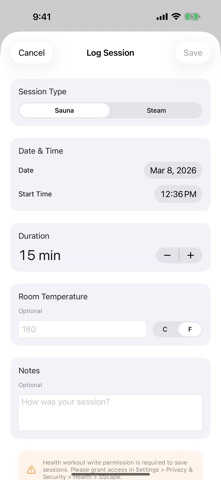 Sauna & Steam Tracker Screenshot 5 of 5