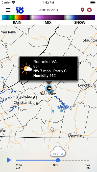 WSLS 10 Roanoke Weather Screenshot