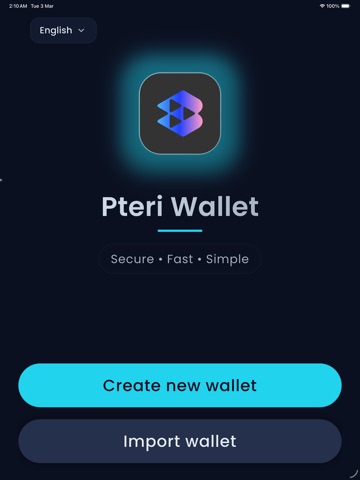 Pteri Wallet iPad screenshot