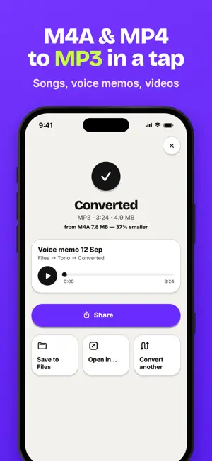Tono: MP4/M4A to MP3 Converter screenshot 2
