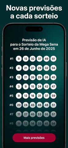 Mega Sena IA Palpites e Dicas iPhone screenshot