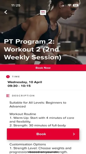 TPC Gym Dún Laoghaire Book App screenshot 2