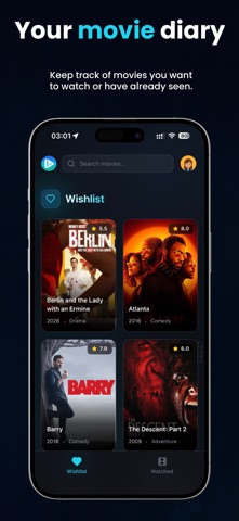 MoviePick - your film diary iPhone screenshot