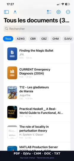 Скриншот UniReader на iPhone 5