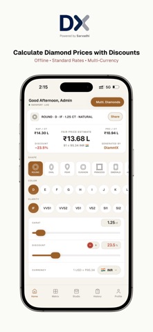DX - Diamond Price Calculator iPhone screenshot