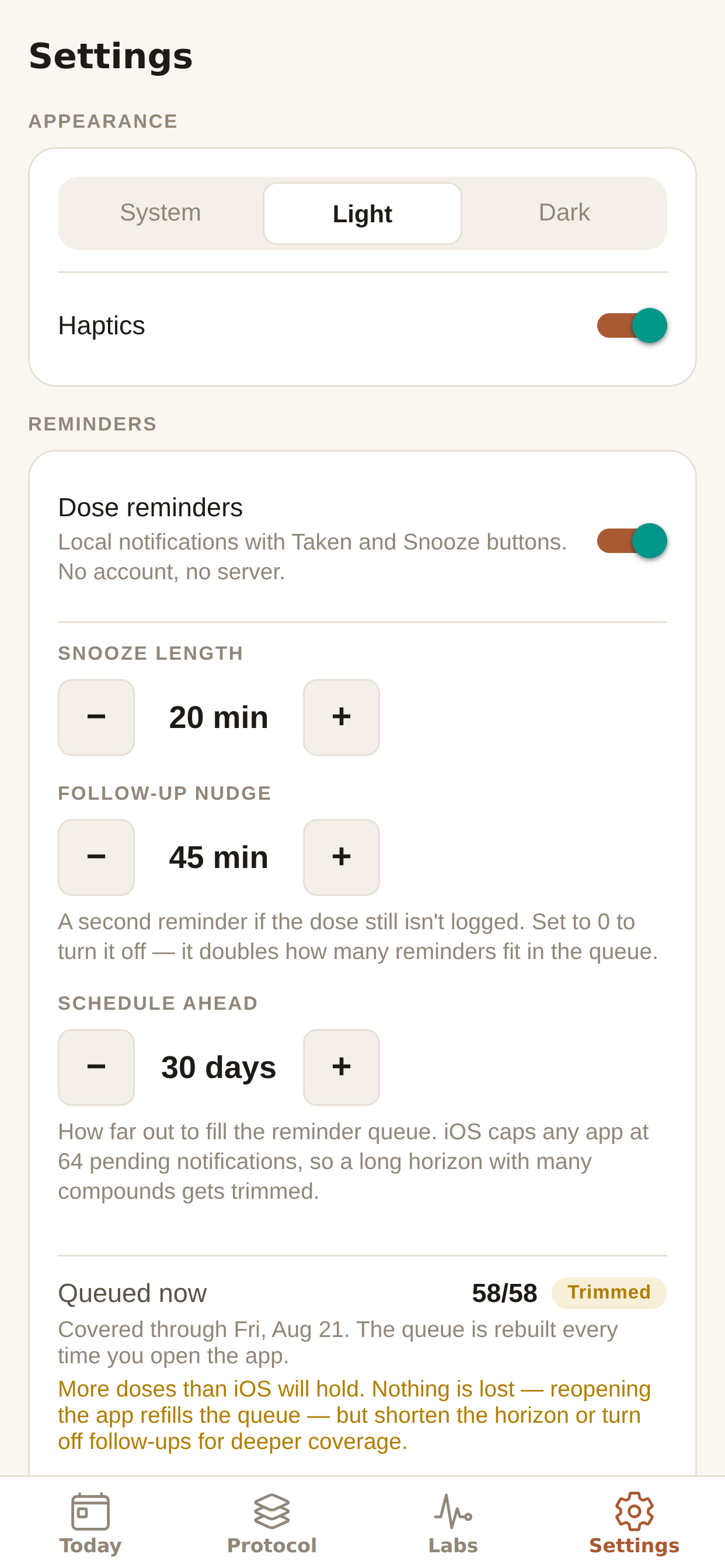 Protocol — Dose & Lab Tracker screenshot 6