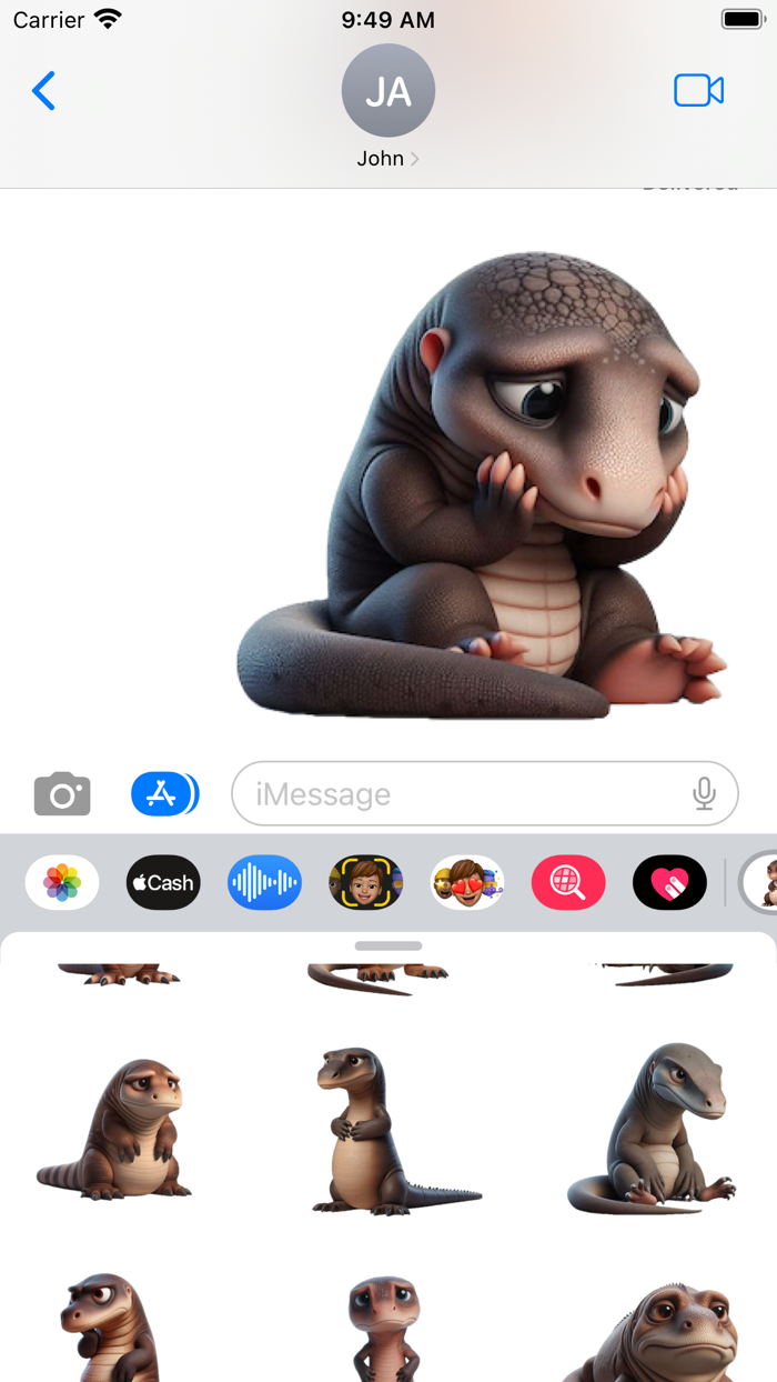 Sad Komodo Dragon Stickers