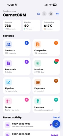 CarnetCRM app screenshot