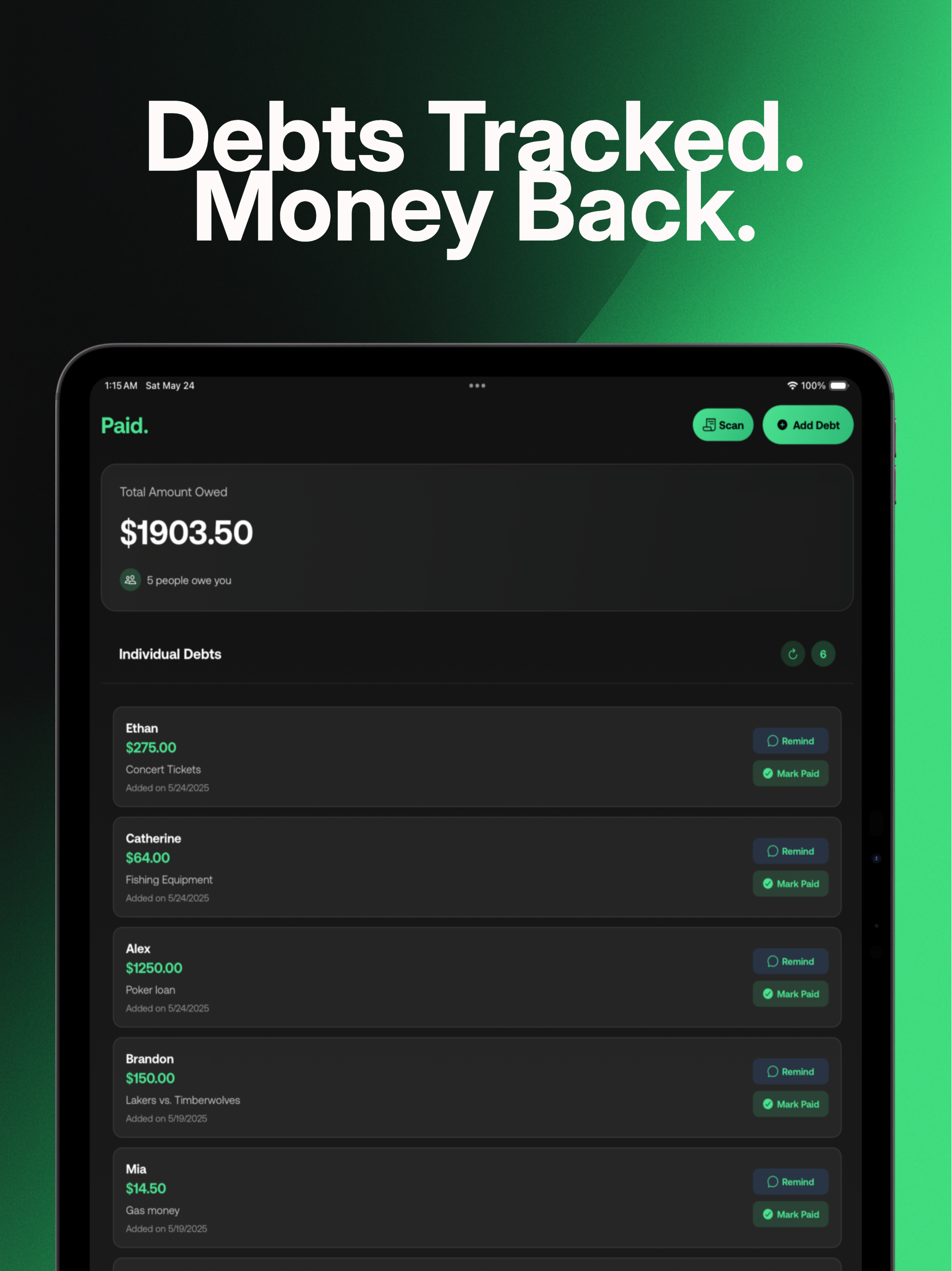 Paid - Debt Tracker