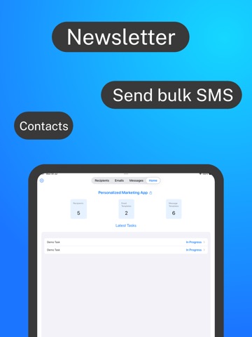 SMS Newsletter: Send bulk sms iPad screenshot