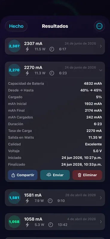 Amperes: Test Cargador,Batería screenshot 3 of 10