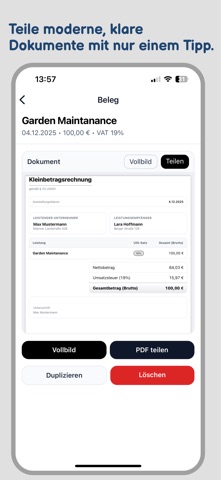Invoice maker: Kleinquittung screenshot
