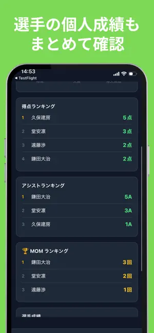 Foot Stats サッカーやフットサルの試合成績記録に screenshot 4