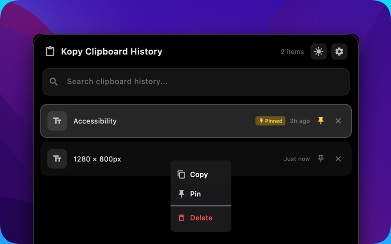 Kopy - Minimal Clipboard iPhone screenshot