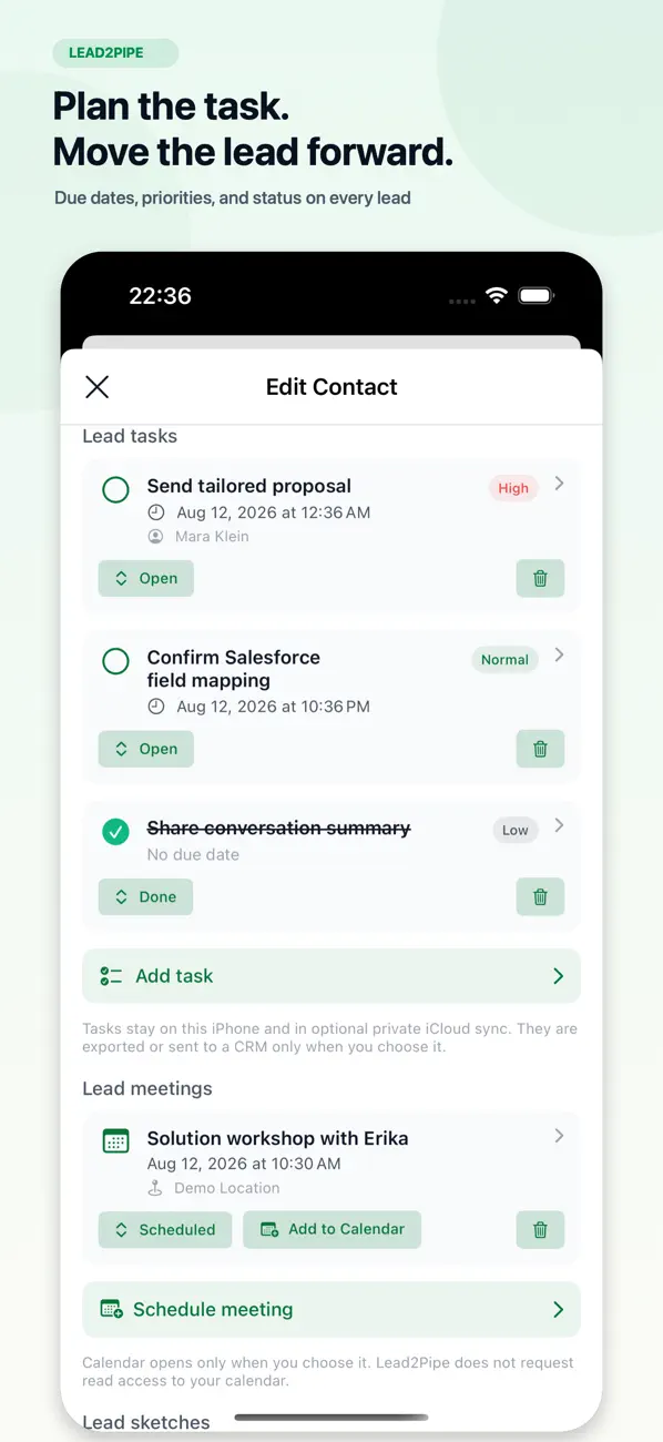 Screenshot #2 pour Lead2Pipe Pipedrive Scanner