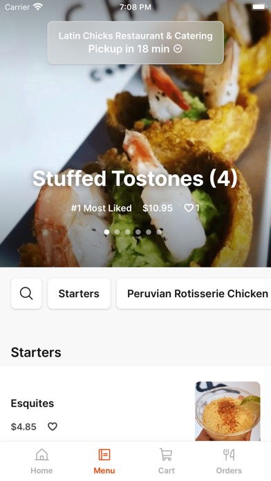 Latin Chicks Restaurant iPhone screenshot 2 - Food & Drink app