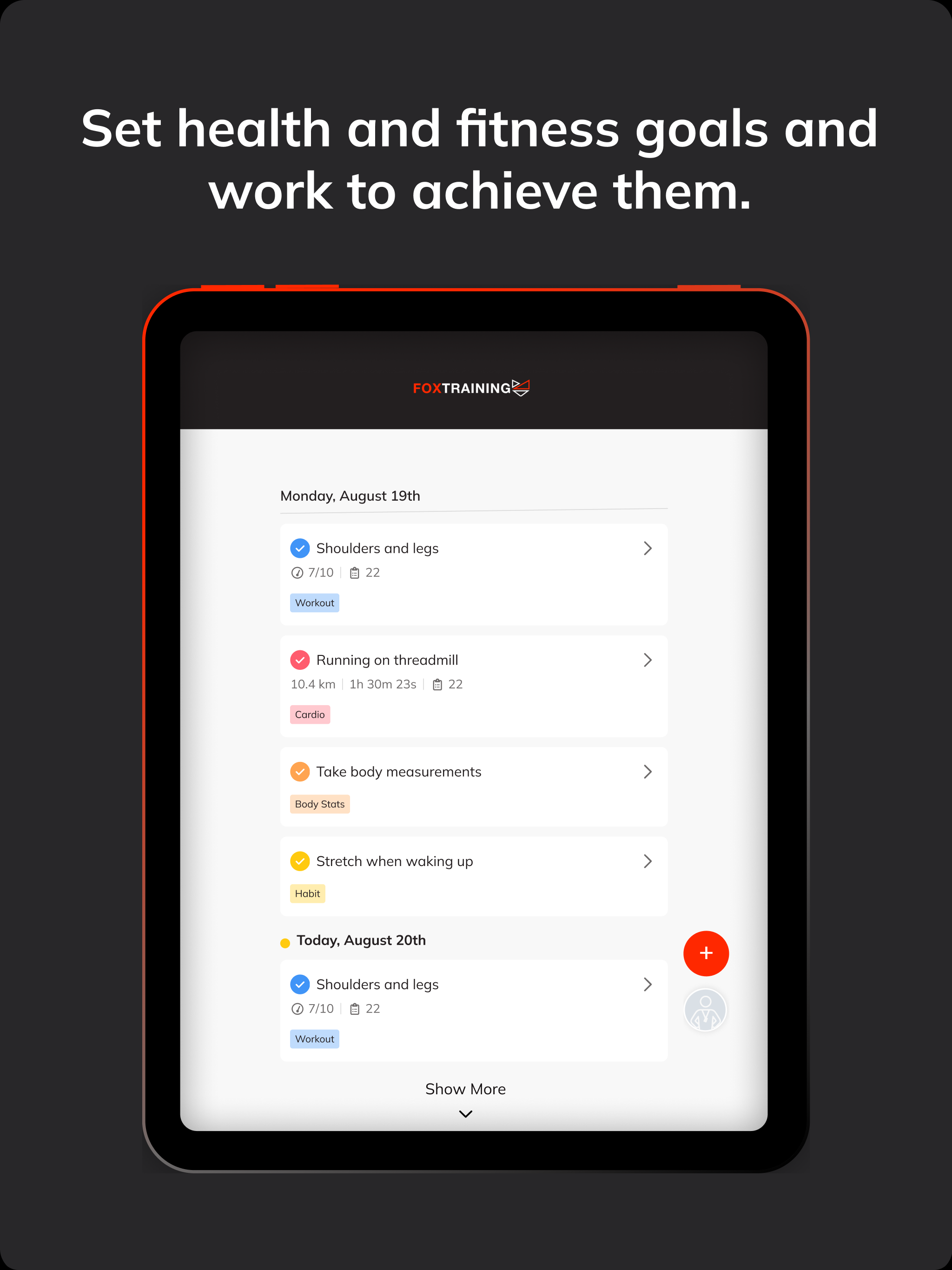 Fox Training: Workout Tracker
