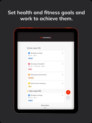 Fox Training: Workout Tracker iPad screenshot