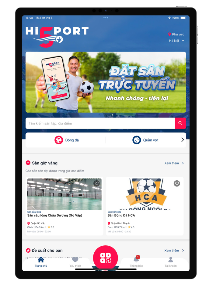 HiSport-Đặt sân thể thao