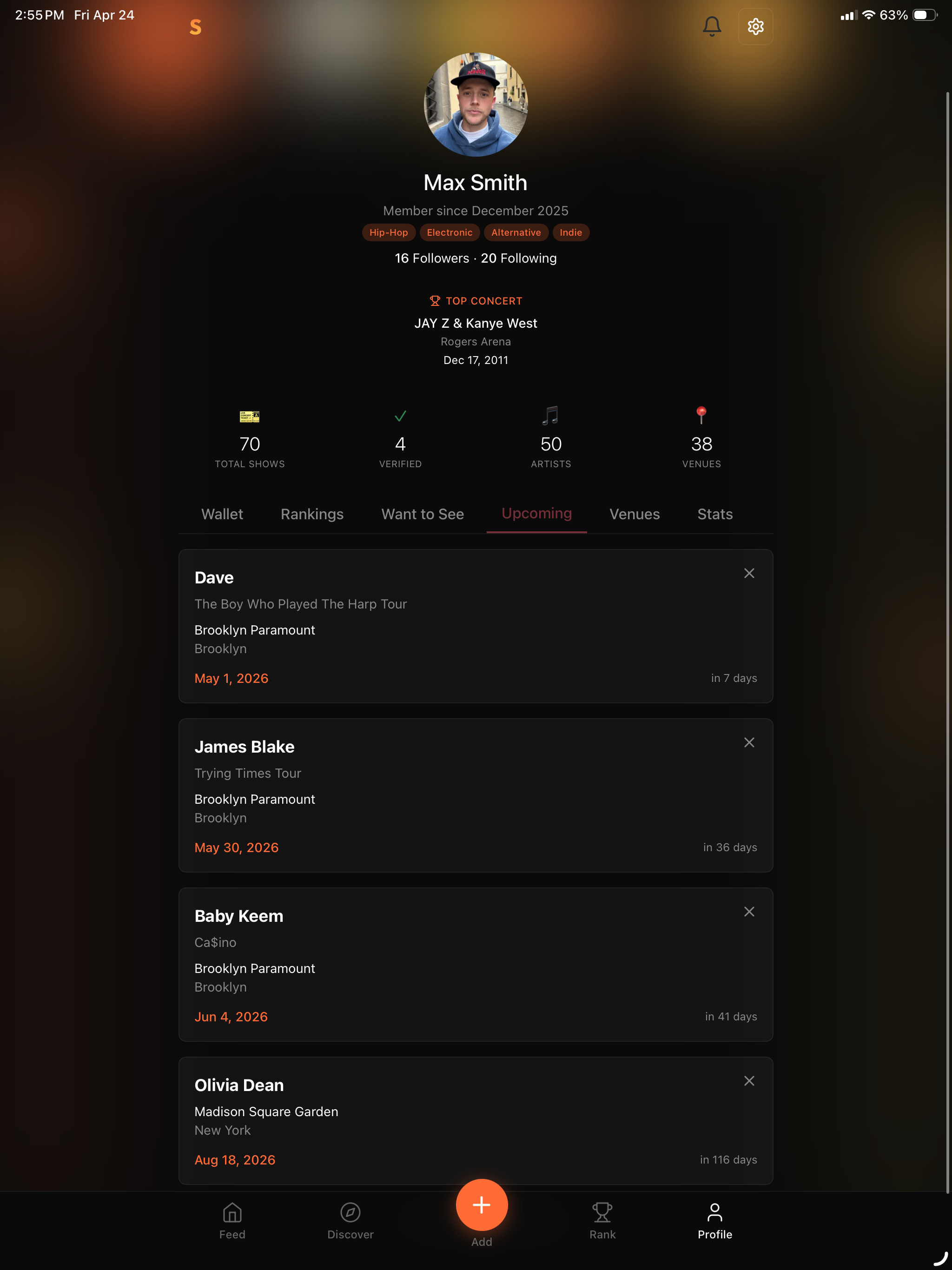 Showgoer: Concert Passport