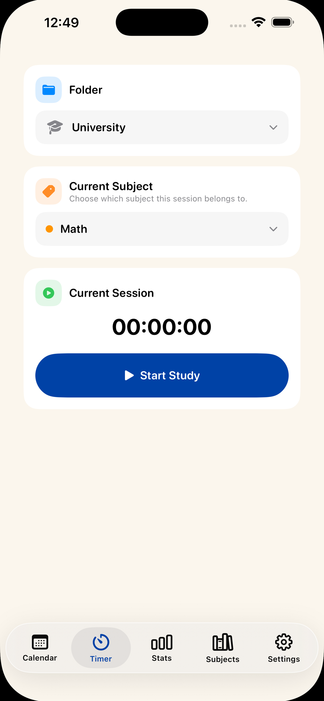 Focus Study Calendar