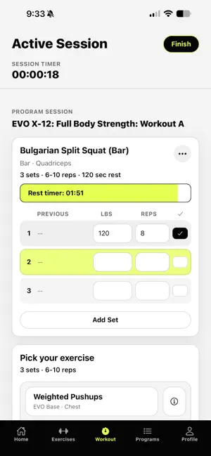 EVO Training Companion screenshot 2