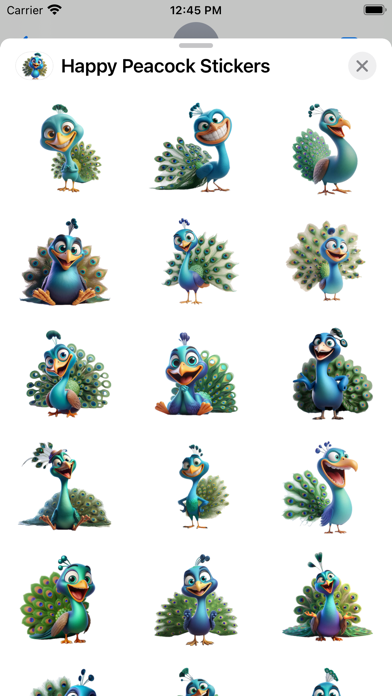 Screenshot #2 pour Happy Peacock Stickers