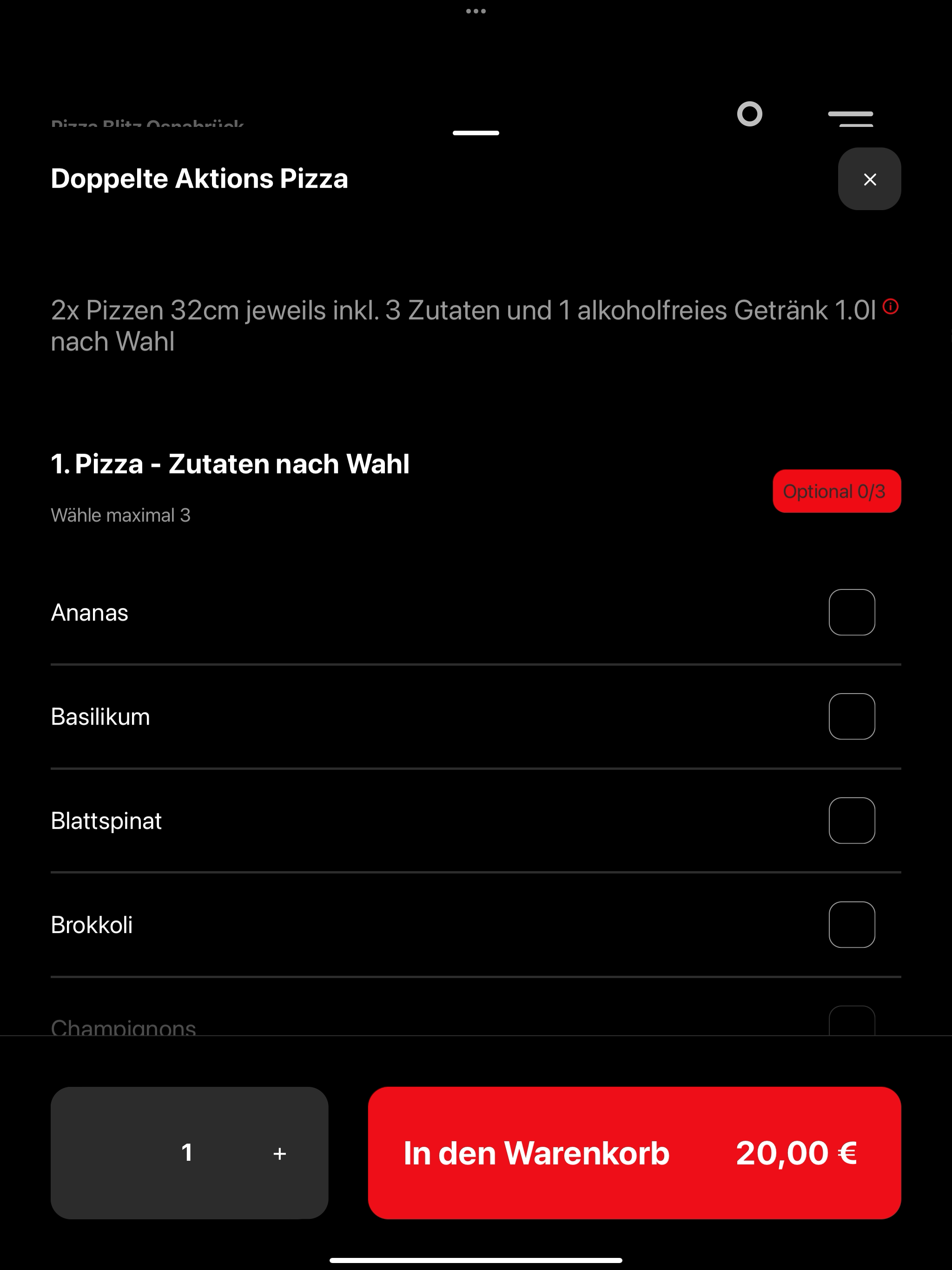 Pizza Blitz Osnabrück