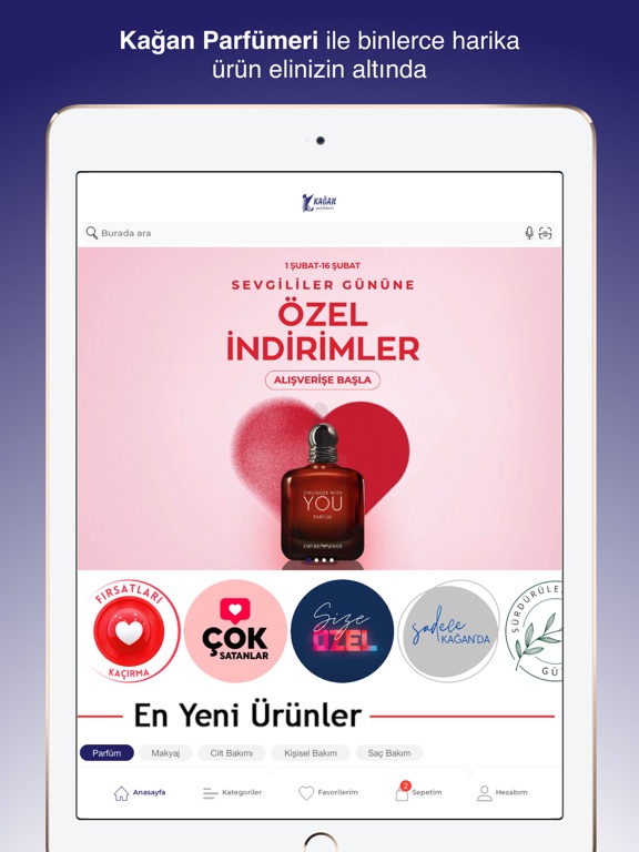 Kağan Parfümeri iPad screenshot 1 - Shopping app
