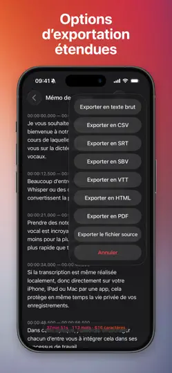 Capture d'écran de Transcription Pro sur iPhone 4