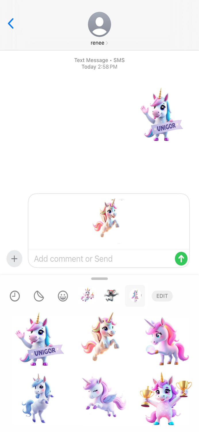 闪闪发光的独角兽贴纸