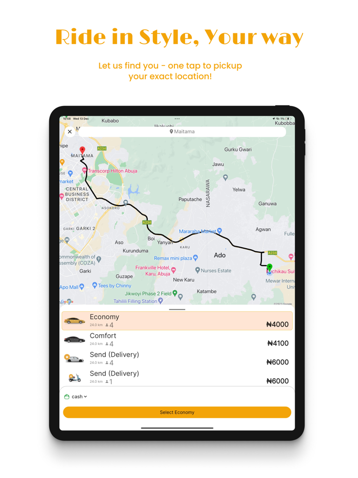 CABVIBE - Rides and Delivery