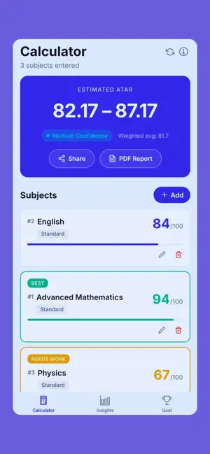 ATAR Score Calculator screenshot 3