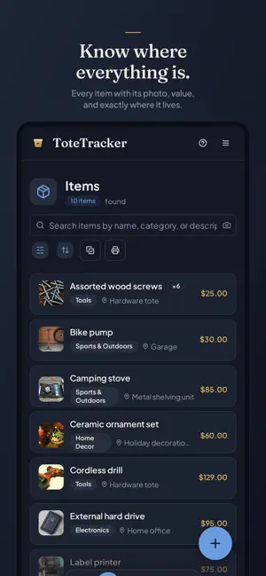 ToteTracker: Home Inventory screenshot 1