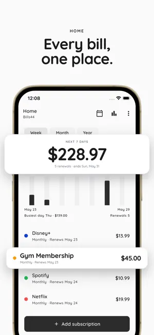 Subscription Manager - Bills44 screenshot 1
