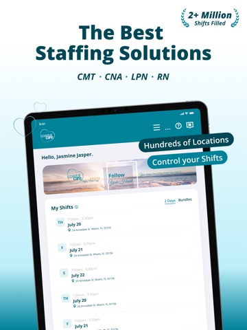 Coastal Care Staffing iPad screenshot