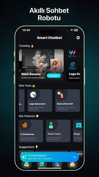 Akıllı Sohbet Bot & AI Asistan iPhone Ekran Görüntüsü 2